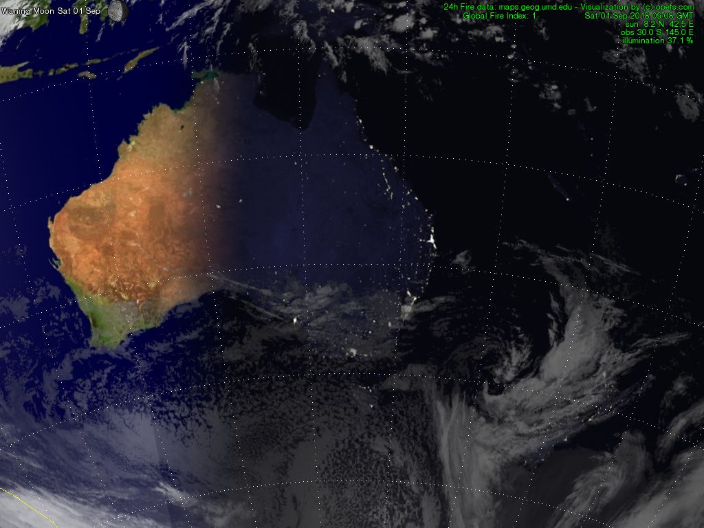 Satellite map of Australia and New Zealand